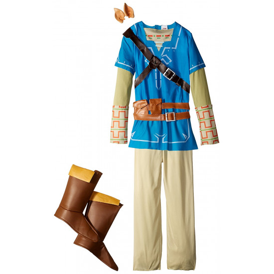 Fantasia Link Lenda da Zelda Sopro da Natureza Infantil Luxo Fantasia Link Lenda da Zelda Sopro da Natureza Infantil Luxo