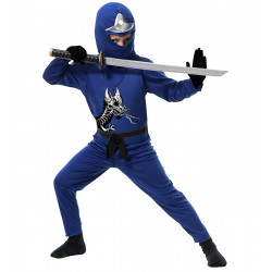 Fantasia Ninja Avenger Infantil Azul