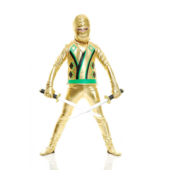 Fantasia Ninja Avenger Infantil Dourado