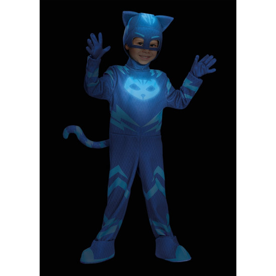 Fantasia PJ Máscaras Menino Gato Connor Luxo Infantil