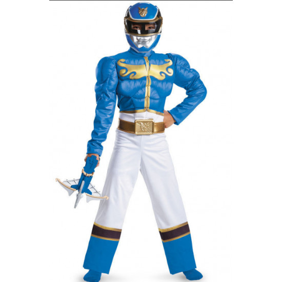 Fantasia Power Rangers Azul Megaforce Músculo Infantil Fantasia Power Rangers Azul Megaforce Músculo Infantil