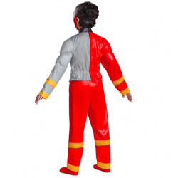 Fantasia Power Rangers Dino Fury Vermelho Infantil Luxo