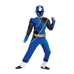 Fantasia Power Rangers Ninja Azul Luxo Infantil