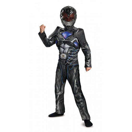 Fantasia Power Rangers Preta Filme Músculos Infantil Fantasia Power Rangers Preta Filme Músculos Infantil