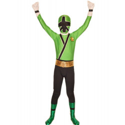 Fantasia Power Rangers Verde Infantil Adolescente Luxo