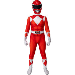 Fantasia Power Rangers Vermelha Infantil Luxo
