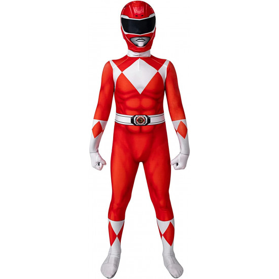 Fantasia Power Rangers Vermelha Infantil Luxo Fantasia Power Rangers Vermelha Infantil Luxo