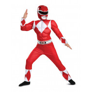 Fantasia Power Rangers Vermelho Luxo Infantil