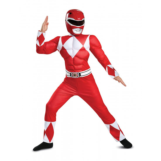 Fantasia Power Rangers Vermelho Luxo Infantil Fantasia Power Rangers Vermelho Luxo Infantil