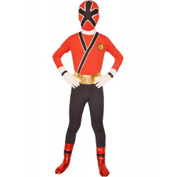 Fantasia Power Rangers Vermelho Luxo Infantil Adolescente