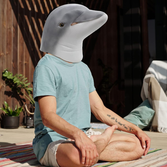 Máscara Fantasia Golfinho  Adulto Luxo