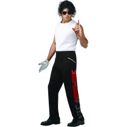 Calça preta Michael Jackson Adulto Luxo