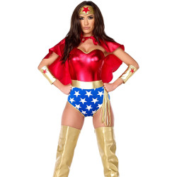 Fantasia Mulher Maravilha Shorts Sexy Adulto