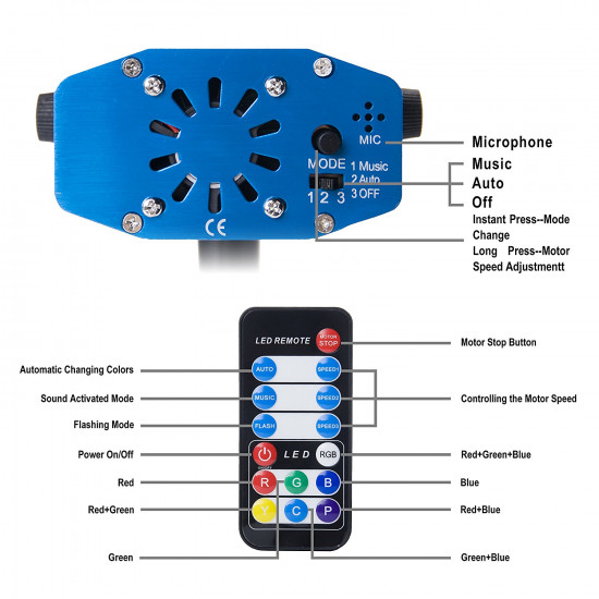 Projetor de Luz Laser LED com 7 cores Iluminação de Ondulações de Água Projetor de Luz Laser LED com 7 cores Iluminação de Ondulações de Água
