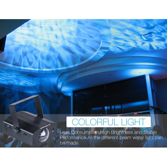 Projetor de Luz Laser LED com 7 cores Iluminação de Ondulações de Água Projetor de Luz Laser LED com 7 cores Iluminação de Ondulações de Água