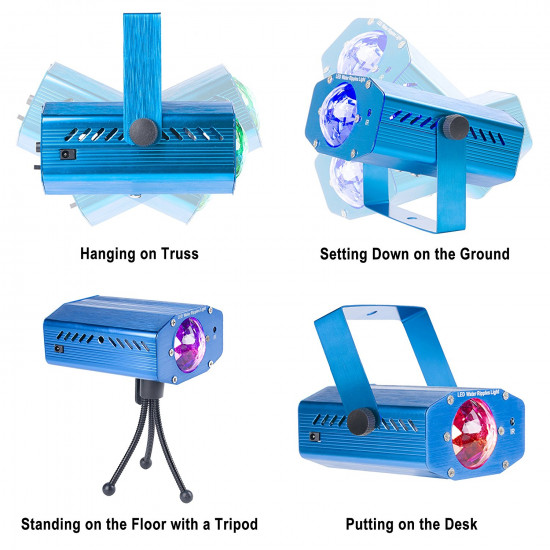 Projetor de Luz Laser LED com 7 cores Iluminação de Ondulações de Água Projetor de Luz Laser LED com 7 cores Iluminação de Ondulações de Água
