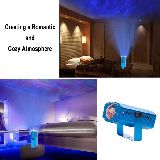 Projetor de Luz Laser LED com 7 cores Iluminação de Ondulações de Água Projetor de Luz Laser LED com 7 cores Iluminação de Ondulações de Água