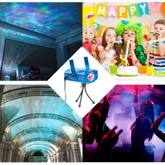 Projetor de Luz Laser LED com 7 cores Iluminação de Ondulações de Água Projetor de Luz Laser LED com 7 cores Iluminação de Ondulações de Água