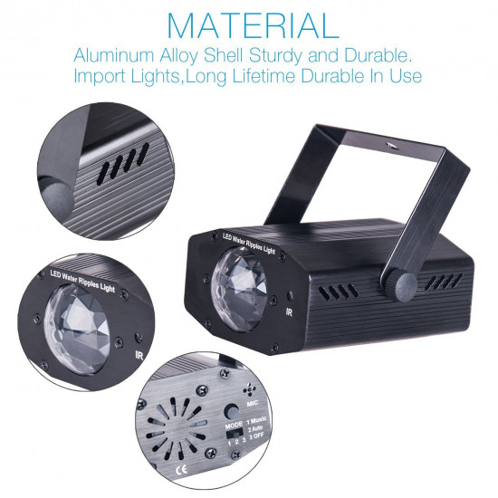 Projetor de Luz Laser LED com 7 cores Iluminação de Ondulações de Água Projetor de Luz Laser LED com 7 cores Iluminação de Ondulações de Água