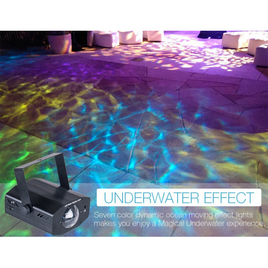 Projetor de Luz Laser LED com 7 cores Iluminação de Ondulações de Água Projetor de Luz Laser LED com 7 cores Iluminação de Ondulações de Água