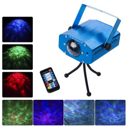 Projetor de Luz Laser LED com 7 cores Iluminação de Ondulações de Água
