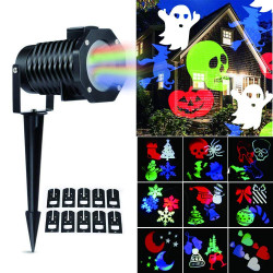 Projetor de Luz Laser Led Festas com 10 Motivos Coloridos