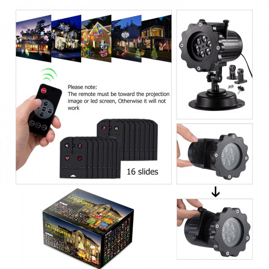 Projetor de Luz Laser Led Festas com 16 Motivos Projetor de Luz Laser Led Festas com 16 Motivos