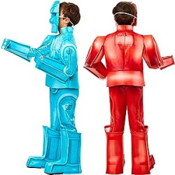 Fantasia de Robô de Luxo Clássica Infantil Azul