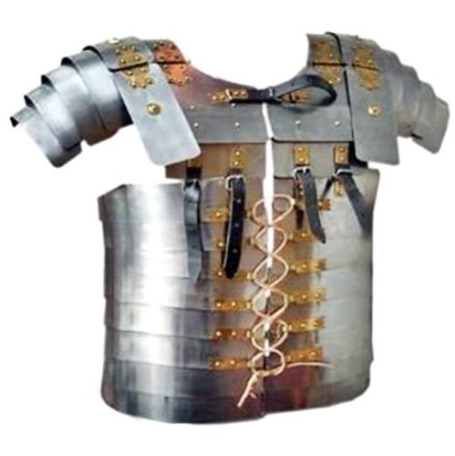 Armadura Medieval Grego Romano Prateado Metal Colecionador Armadura Medieval Grego Romano Prateado Metal Colecionador
