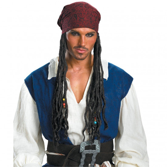 Bandana e Tranças Adulto Piratas do Caribe Jack Sparrow Bandana e Tranças Adulto Piratas do Caribe Jack Sparrow