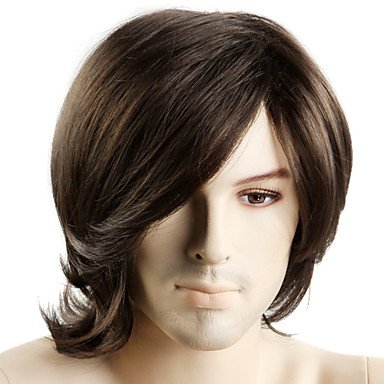 Peruca Adulto Masculina com Fibra Sintética Natural Castanho Peruca Adulto Masculina com Fibra Sintética Natural Castanho
