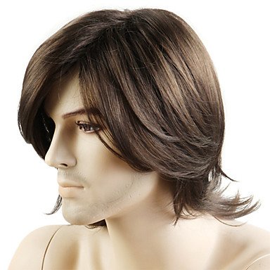 Peruca Adulto Masculina com Fibra Sintética Natural Castanho Peruca Adulto Masculina com Fibra Sintética Natural Castanho