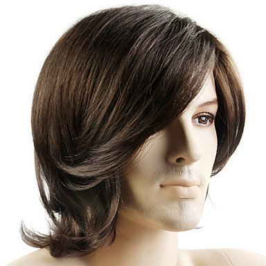 Peruca Adulto Masculina com Fibra Sintética Natural Castanho Peruca Adulto Masculina com Fibra Sintética Natural Castanho