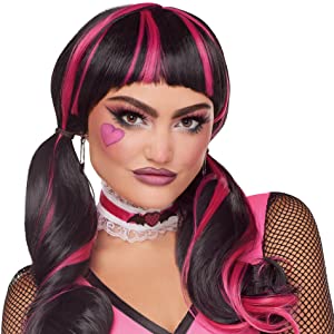 Peruca Adulto Monster High Draculaura Luxo Peruca Adulto Monster High Draculaura Luxo