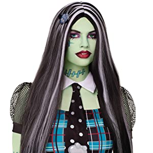 Peruca Adulto Monster High Frankie Stein Luxo Peruca Adulto Monster High Frankie Stein Luxo