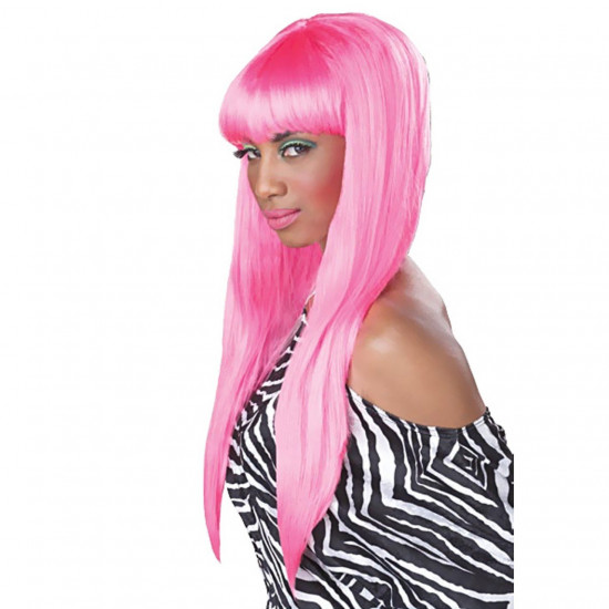Peruca Adulto Sexy Lisa Longa e Rosa