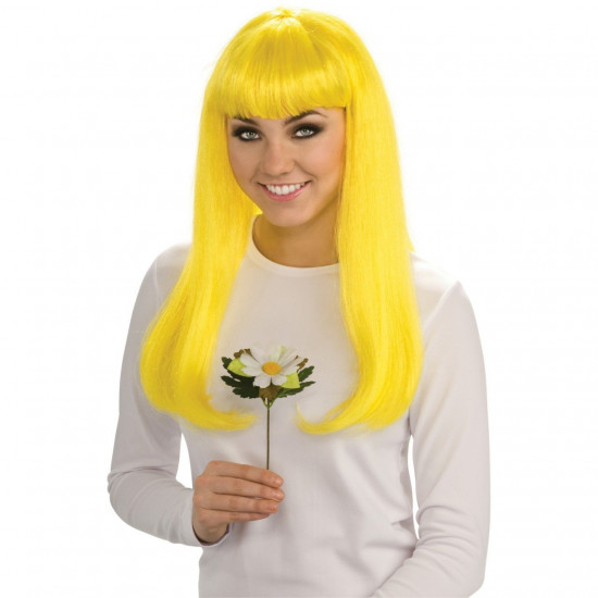 Peruca Adulto Smurfete Amarela do Smurfs Luxo Peruca Adulto Smurfete Amarela do Smurfs Luxo