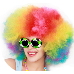 Peruca Colorida de Palhaço Adulto Luxo