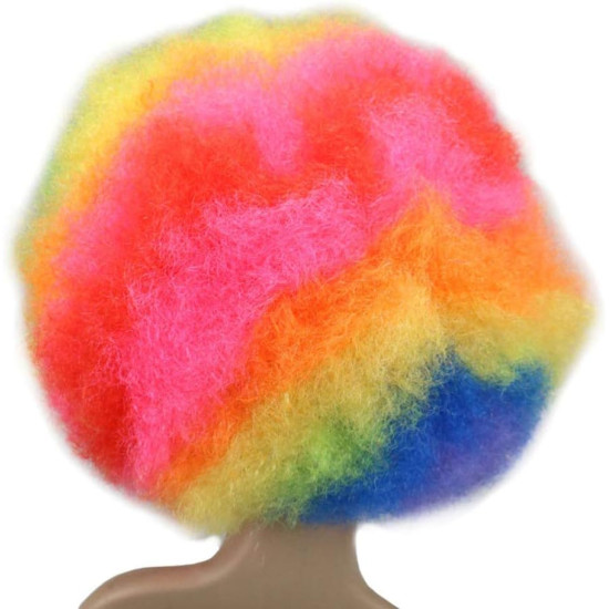 Peruca Colorida de Palhaço Adulto Luxo