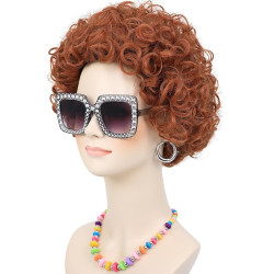 Peruca Hippie Marrom Adulto Luxo