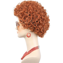 Peruca Hippie Vermelho Luxo Adulto