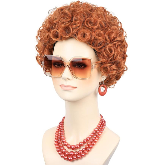 Peruca Hippie Vermelho Luxo Adulto