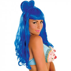 Peruca Katy Perry Adulto Azul