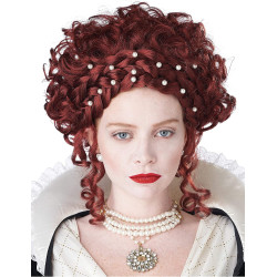 Peruca Rainha Elizabeth Elizabethan Adulto Luxo