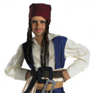 Piratas do Caribe Jack Sparrow Bardana e Tranças