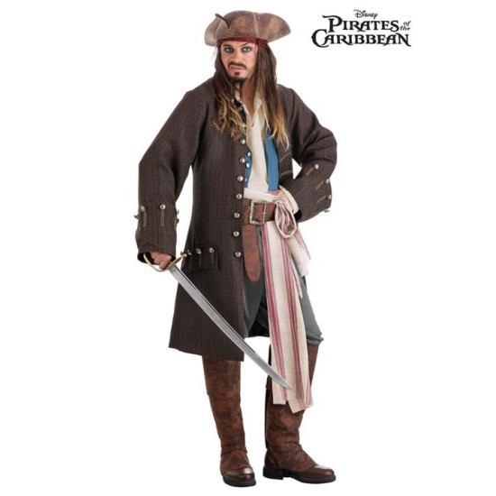 Fantasia Jack Sparrow Piratas do Caribe Realistico