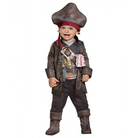 Fantasia Piratas do Caribe Jack Sparrow POTC5 Bebê Luxo