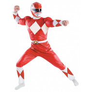 Fantasia Adulto Power Rangers Vermelho Luxo