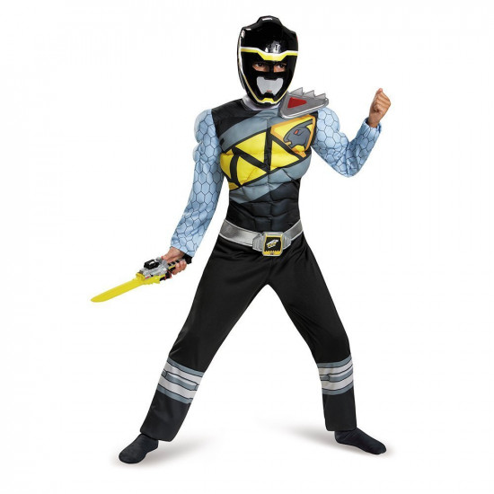 Fantasia Power Rangers Dino Charger Preto Luxo Fantasia Power Rangers Dino Charger Preto Luxo