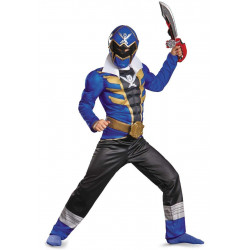 Fantasia Power Rangers Super Megaforce Azul Infantil